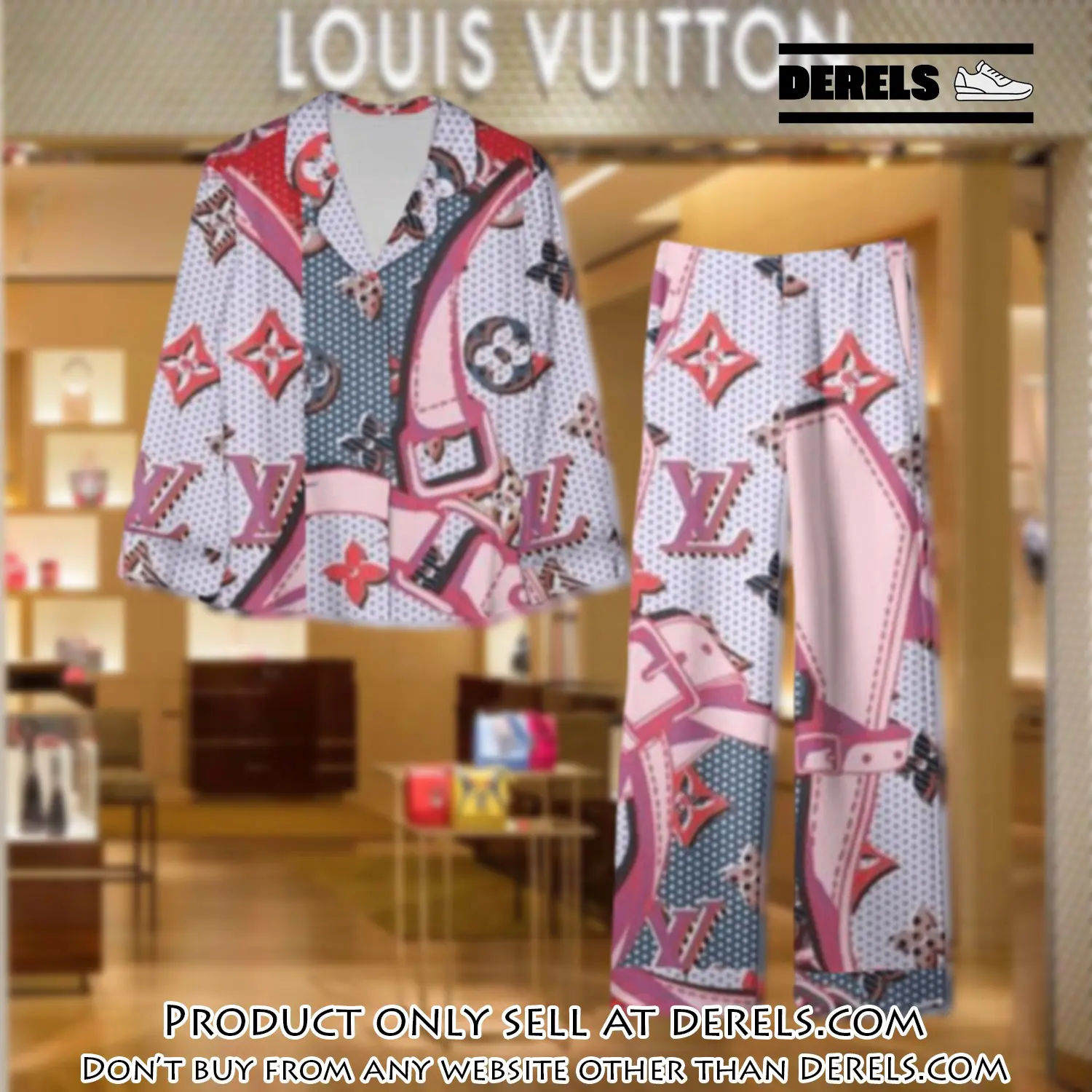 Trending luxury lv satin pajama set pjs1092 dr3425713